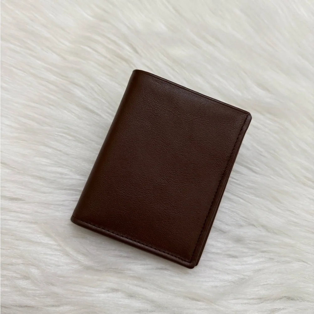 BUXTON - BROWN LEATHER COMPACT BIFOLD WALLET